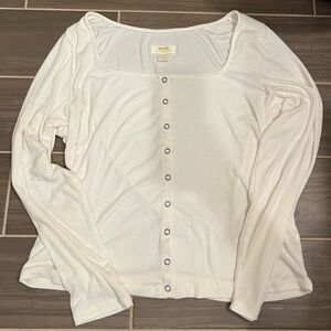 Anthropology Maeve Square Neck Button Front Cardigan